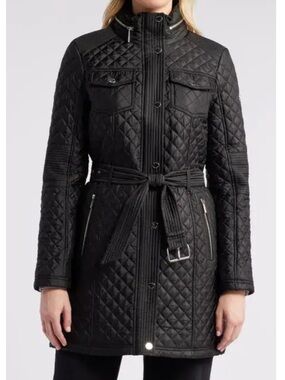 Michael Kors Diamond Quilted Jacket With Stowaway Hood